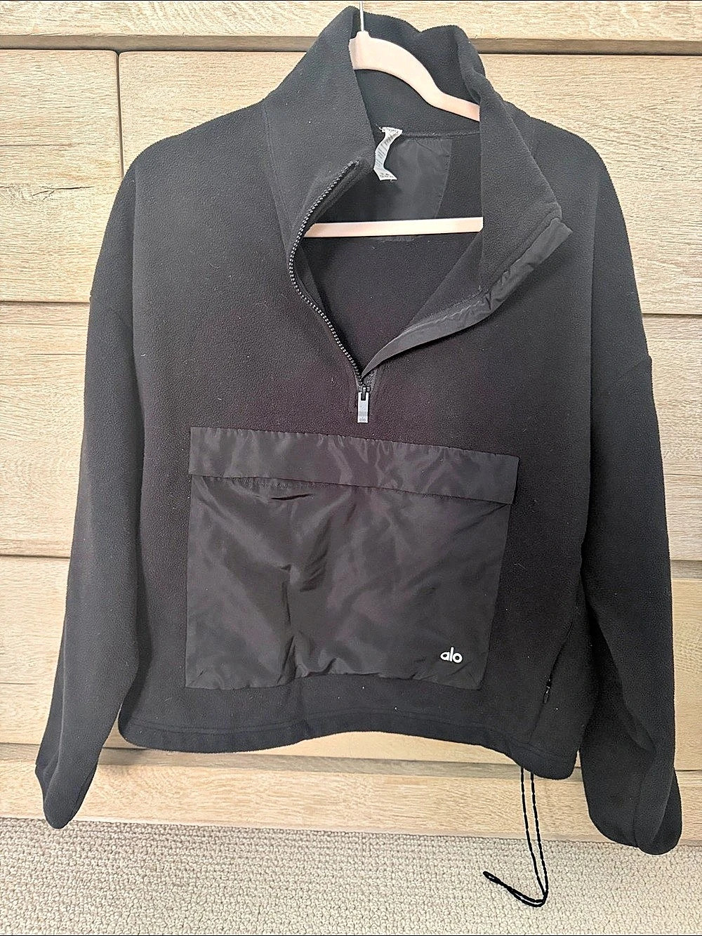 Alo Women's Cozy Black Half-Zip Pullover